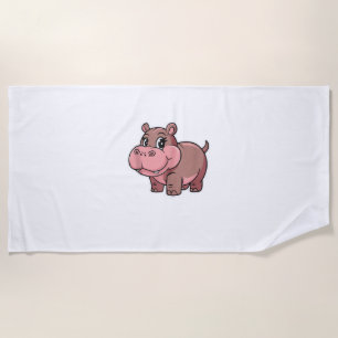 Serviette De Plage Bébé mignon Hippo Moo Deng Débardeur_1