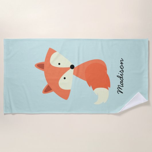 Serviette De Plage Bébé mignon Renard rouge (Devant)