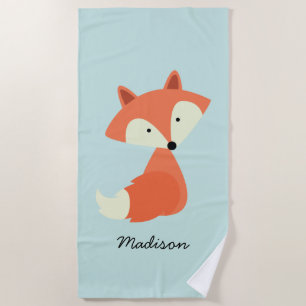 Serviette De Plage Bébé mignon Renard rouge