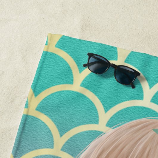 Serviette De Plage Bébé mignonne sirène échelles (En situation)