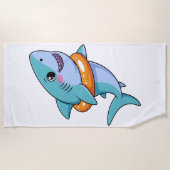 Serviette De Plage Bébé Requin Mignon Avec Flotteur | Enfants (Devant)