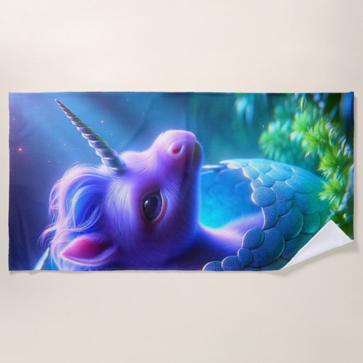 Serviette De Plage Bébé Unicorn (Devant)