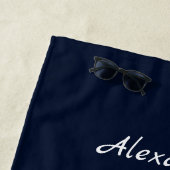 Serviette De Plage Bécasseaux Bleus de la Marine Nautique Oiseaux (En situation)