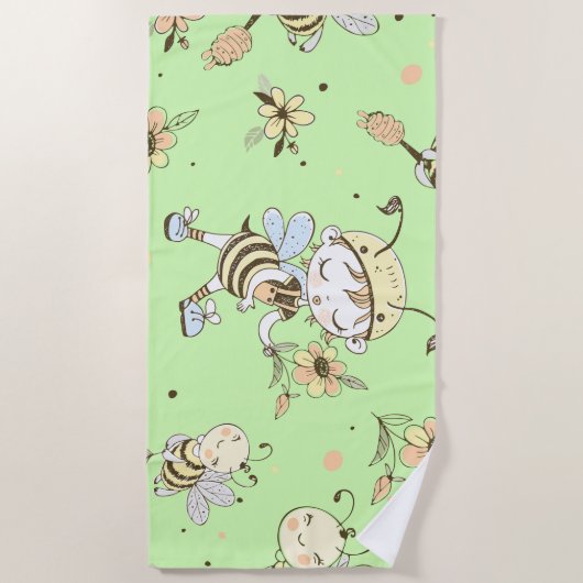 Serviette De Plage Bee Artwork (Devant)