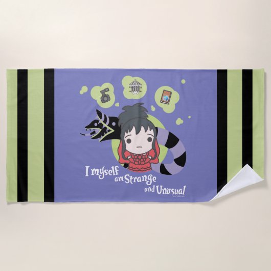 Serviette De Plage Beetlejuice | Chibi Lydia "Strange and Unusual" (Devant)
