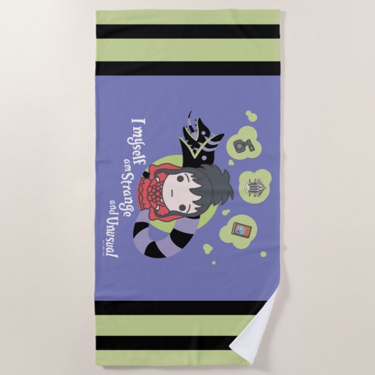 Serviette De Plage Beetlejuice | Chibi Lydia "Strange and Unusual" (Devant)