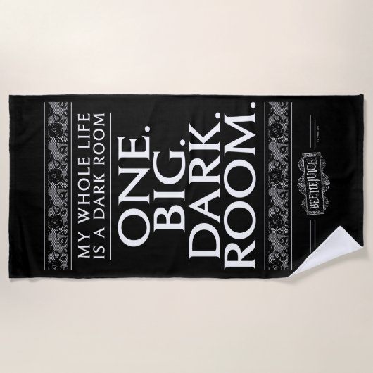 Serviette De Plage Beetlejuice | My Whole Life Is A Dark Room (Devant)