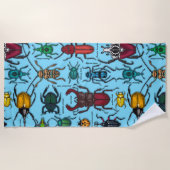 Serviette De Plage Beetons sur bleu (Devant)
