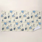 Serviette de plage beige moderne avec Motif Abstra (Devant)