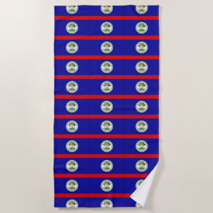 Serviette De Plage Bélize Belizean Drapeau Plage serviette
