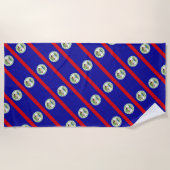 Serviette De Plage Bélize Belizean Drapeau Plage serviette (Devant)