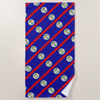 Serviette De Plage Bélize Belizean Drapeau Plage serviette
