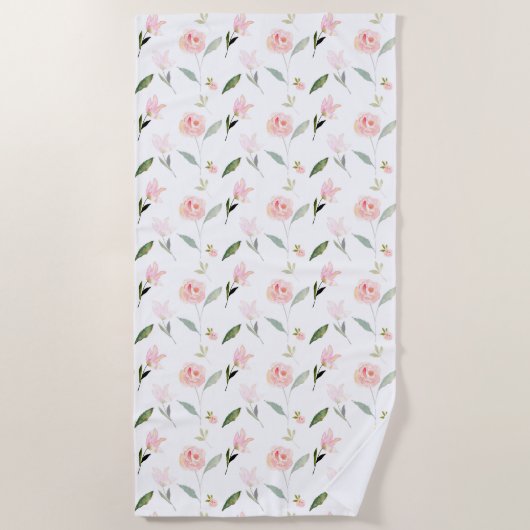 Serviette De Plage Belle aquarelle florale (Devant)