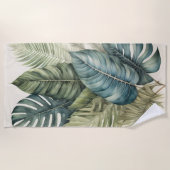 Serviette De Plage Belle aquarelle Foliage Tropical Banane, Palme (Devant)