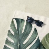 Serviette De Plage Belle aquarelle Foliage Tropical Banane, Palme (En situation)