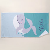 Serviette De Plage Belle baleine à saute graphique simple (Devant)