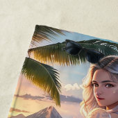 Serviette De Plage Belle brique imaginaire fille Beach Towel (En situation)