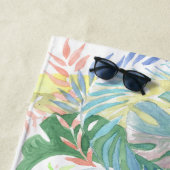 Serviette De Plage Belle Conte Fée Pour Deux Flamants roses Fleur Tro (En situation)