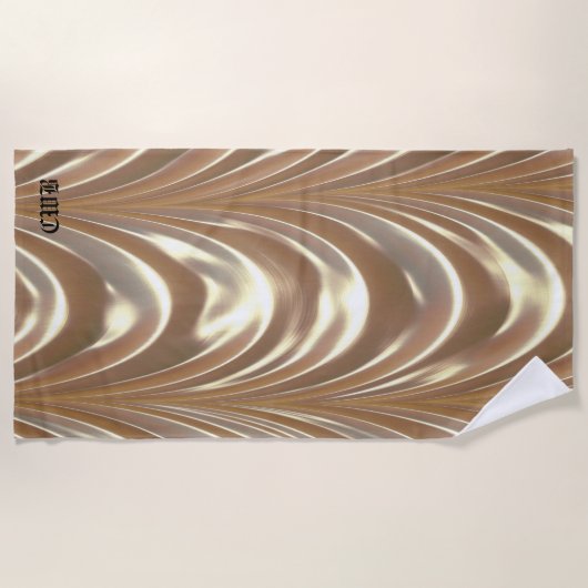 Serviette De Plage Belle Drape Élégant Monogramme Motif (Devant)