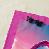 Serviette De Plage Belle fille de Noël rose 01 (En situation)