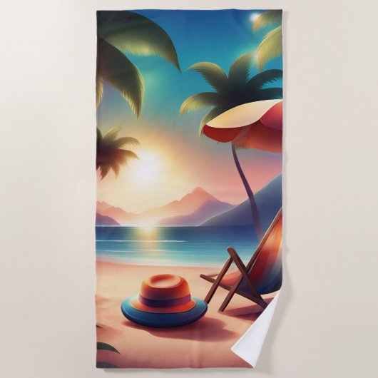 Serviette De Plage belle plage (Devant)