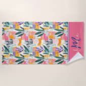 Serviette De Plage Belle Pots de jardin Pastel Rose Fauvism (Devant)