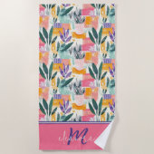 Serviette De Plage Belle Pots de jardin Pastel Rose Fauvism (Devant)