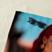 Serviette De Plage Belle rousse fille illustration Beach Towel (En situation)