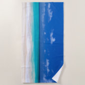 Serviette De Plage Belle scène de plage sable surf (Devant)