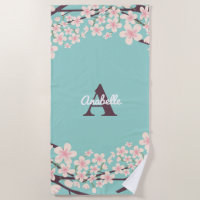 Belles fleurs de cerisiers Monogrammé