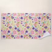 Serviette De Plage Belles fleurs de printemps (Devant)