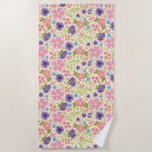 Serviette De Plage Belles fleurs de printemps (Devant)