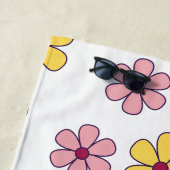 Serviette De Plage Belles grosses fleurs (En situation)