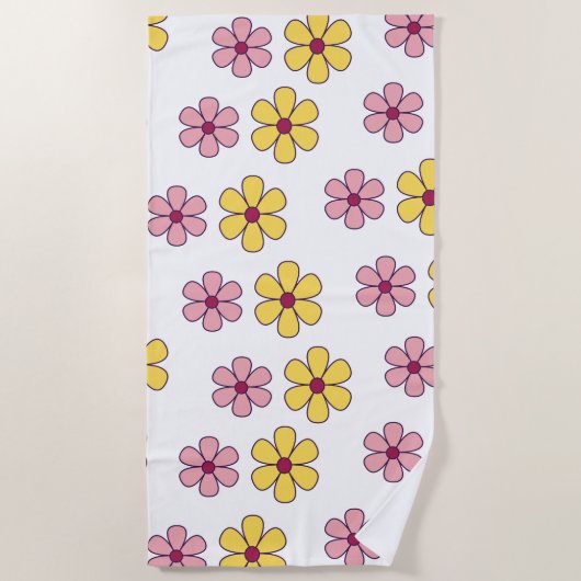 Serviette De Plage Belles grosses fleurs (Devant)