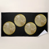 Serviette De Plage Bengals Tigers Gold Coin, (Devant)