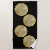 Serviette De Plage Bengals Tigers Gold Coin, (Devant)