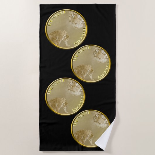Serviette De Plage Bengals Tigers Gold Coin, (Devant)