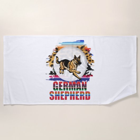 Serviette De Plage Berger allemand (Devant)
