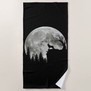 Serviette De Plage berger allemand debout sur l'Halloween de montagne