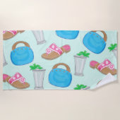 Serviette De Plage Bermuda Sac Sandals Mint Julep Preppy (Devant)