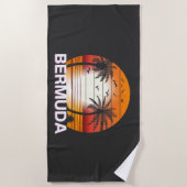 Serviette De Plage Bermudes Palmiers Vintages Plage d'été (Devant)