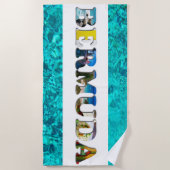 Serviette De Plage Bermudes Plage tropicale Bleu Océan Photo Voyage (Devant)