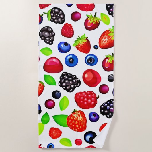 Serviette De Plage Berry Burst : Motif de fruits (Devant)