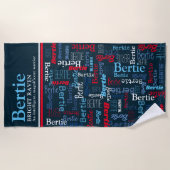 Serviette De Plage  Bertie personalized name meaning red blue white (Devant)