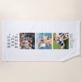 Serviette De Plage BEST DAD EVER 3 Photos Personnalisées (Devant)