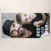 Serviette De Plage Best dad ever photo heart fathers day (Devant)