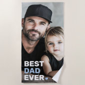 Serviette De Plage Best dad ever photo heart fathers day (Devant)