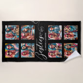 Serviette De Plage Bestie blanc noir moderne 8 photo Collage (Devant)