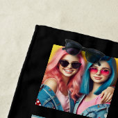 Serviette De Plage Bestie blanc noir moderne 8 photo Collage (En situation)