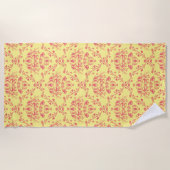 Serviette De Plage Beurre Cranberry Damask (Devant)